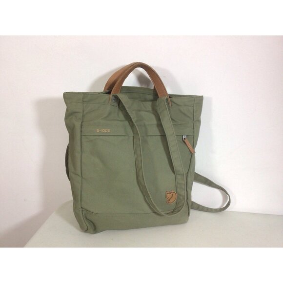 Fjallraven G-1000 Tote Bag Green Canvas Convertible Backpack - Picture 3 of 9